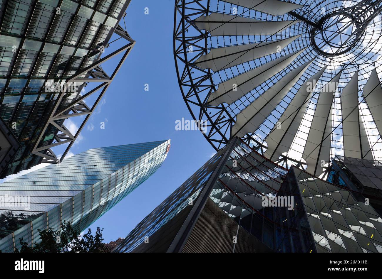 Architettura moderna del centro sony di Berlino Foto Stock