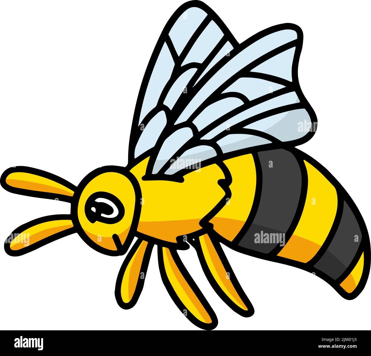 Bee Animal Cartoon Coloured Clipart Illustrazione Illustrazione Vettoriale