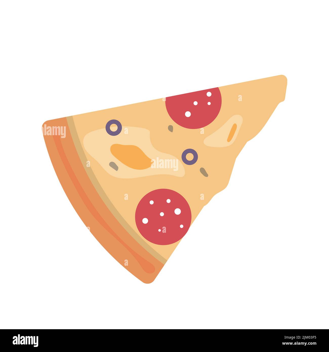 Fetta di pizza con salame Illustrazione Vettoriale