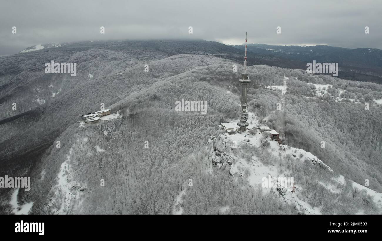 Torre della TV del monte Vitosha Foto Stock