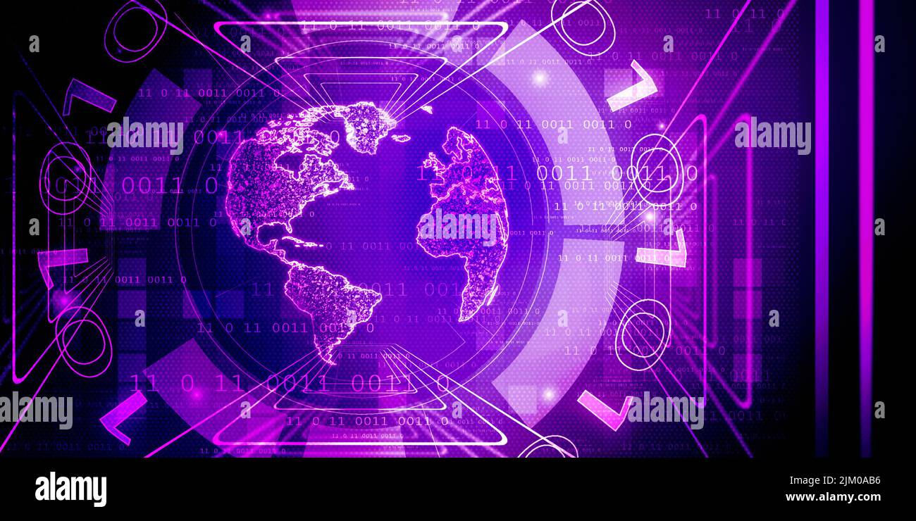 2d illustrazione del mondo mappa sfondo astratto Foto Stock