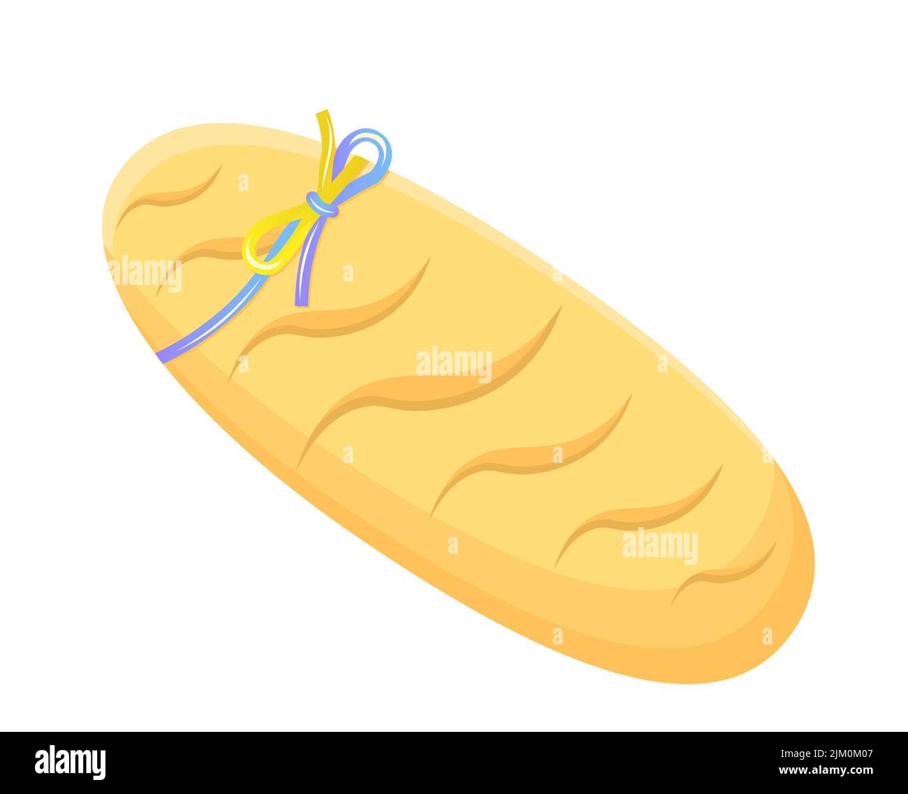Pane ucraino. Pagnotta di pane con nastro ucraino. Illustrazione vettoriale Illustrazione Vettoriale