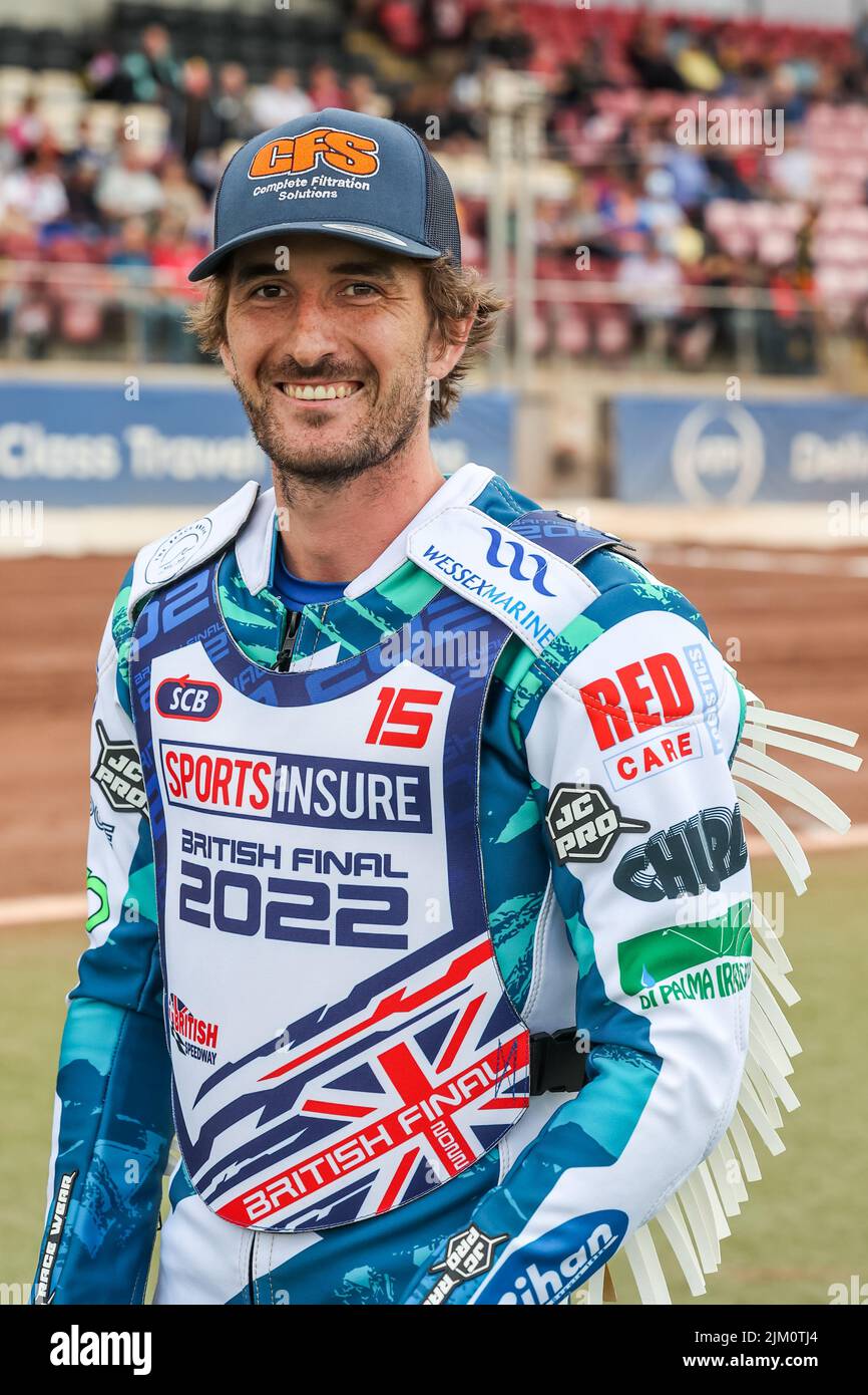 Adam Ellis - Speedway British Final - National Speedway Stadium, Manchester - 1 agosto 2022 Foto Stock