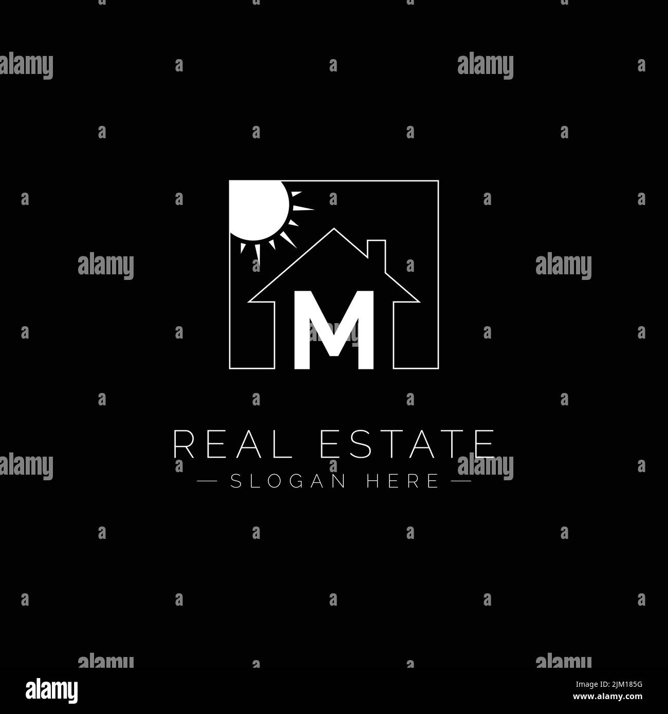 Real Estate Logo per lettera M - Casa e Casa icona con lettera M per Property Business - Realtor Logo Illustrazione Vettoriale