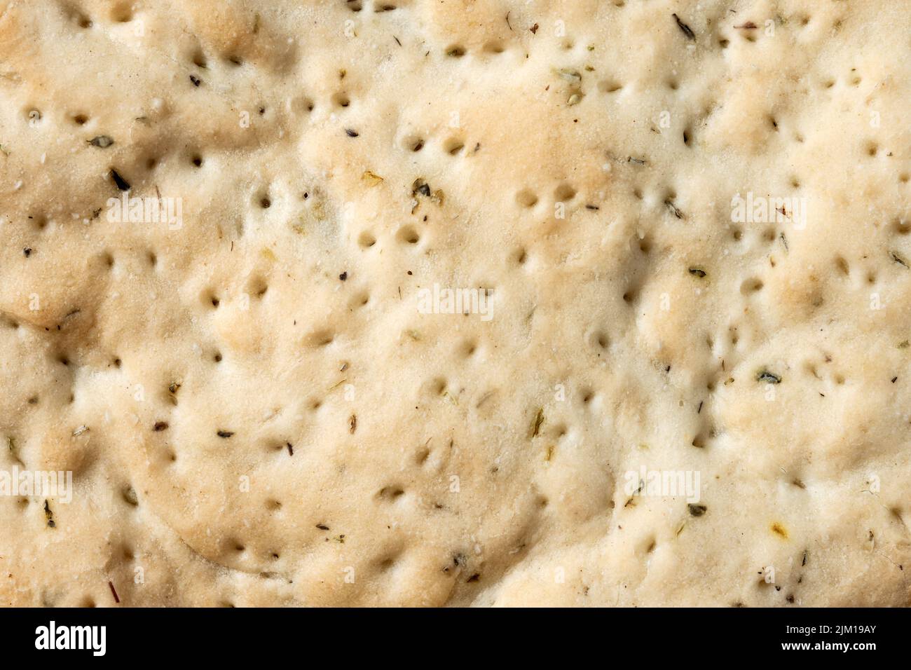 Focaccia italiana con fondo rosmarino Foto Stock
