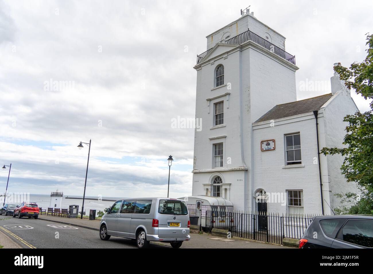 L'High Light e la Low Light a North Shields, North Tyneside, Regno Unito - luci principali dismesse alla foce del fiume Tyne Foto Stock