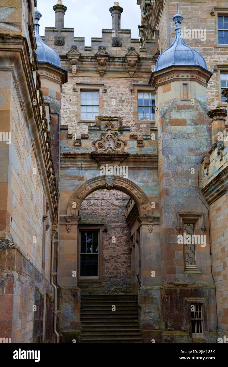 Floors Castle, Roxburgh Estate, Scottish Borders, Scotland, il più grande edificio abitato della Scozia Foto Stock