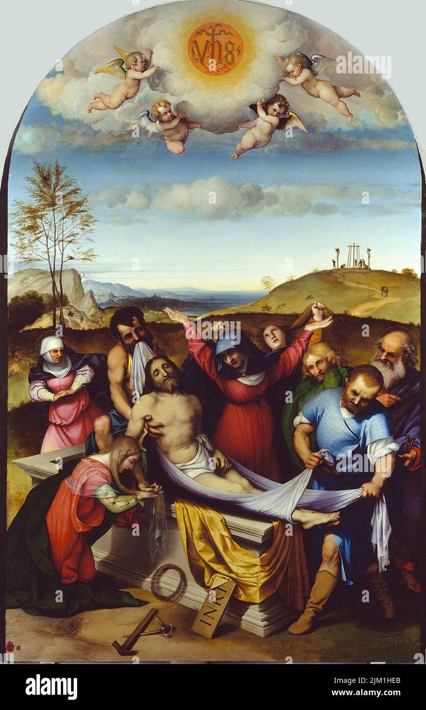 Die Kreuzabnahme. Museo: Pinacoteca Civica, Jesi. Autore: LORENZO LOTTO. Foto Stock