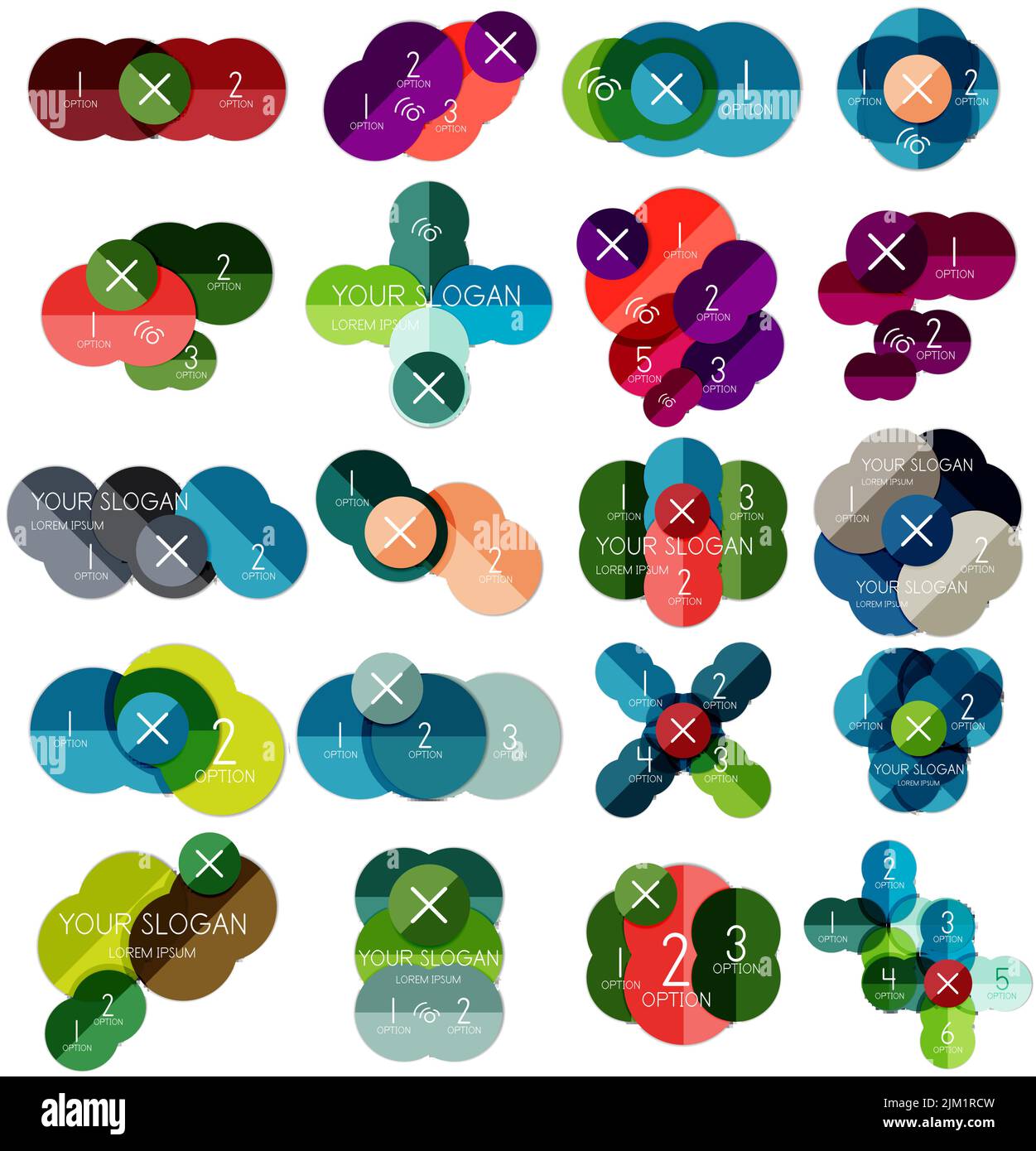 Set di cerchio modelli infografico #2 per le imprese di sfondo | numerati banners | Linee di business | Sito Web grafica Illustrazione Vettoriale