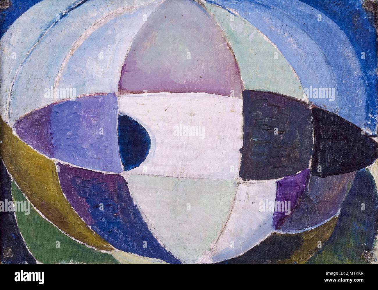 Theo van Doesburg, Sphere, pittura astratta in olio su tela montata su legno compensato, circa 1916 Foto Stock