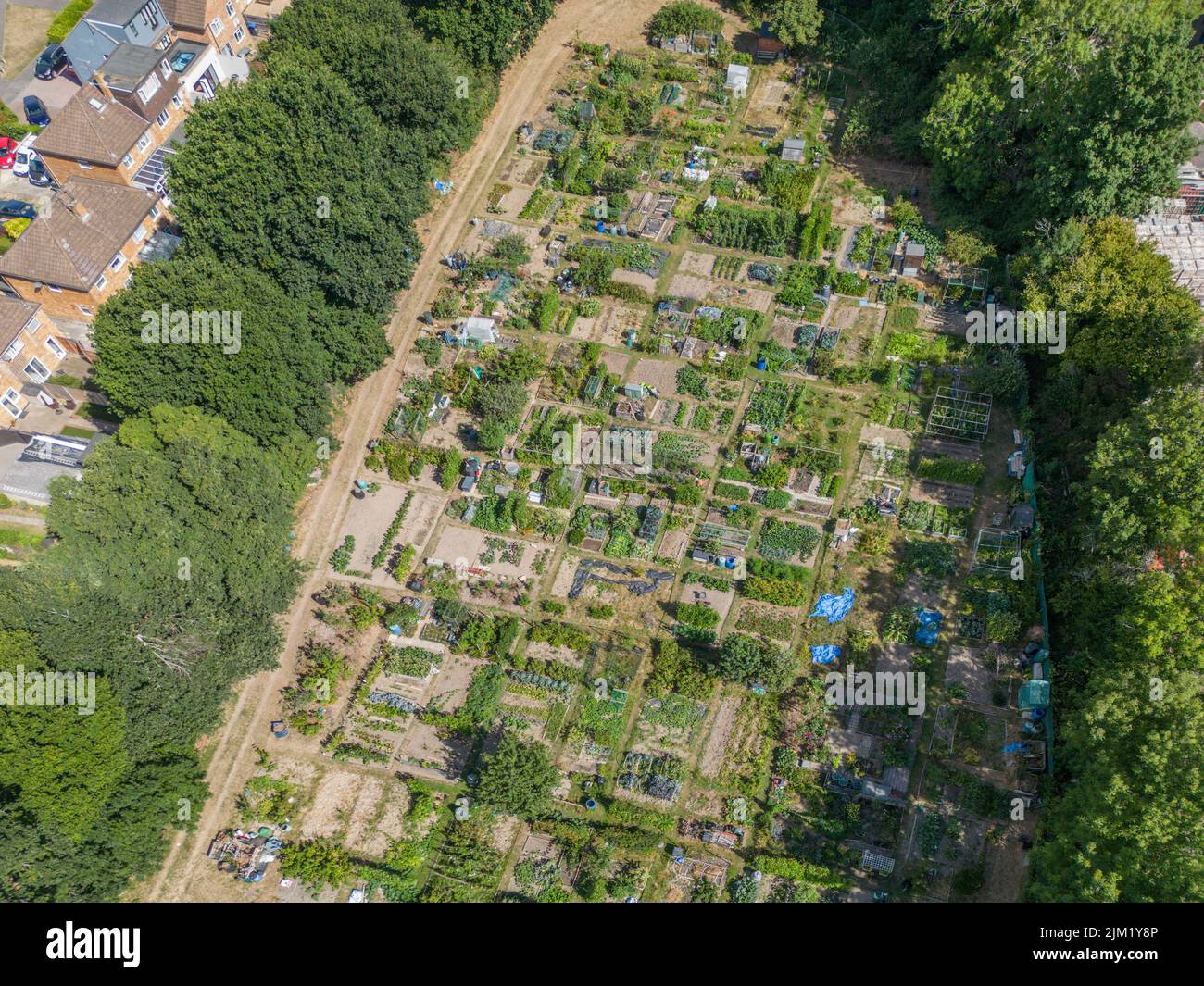 Vista aerea di assegnazioni di Burgess Hill west sussex Foto Stock