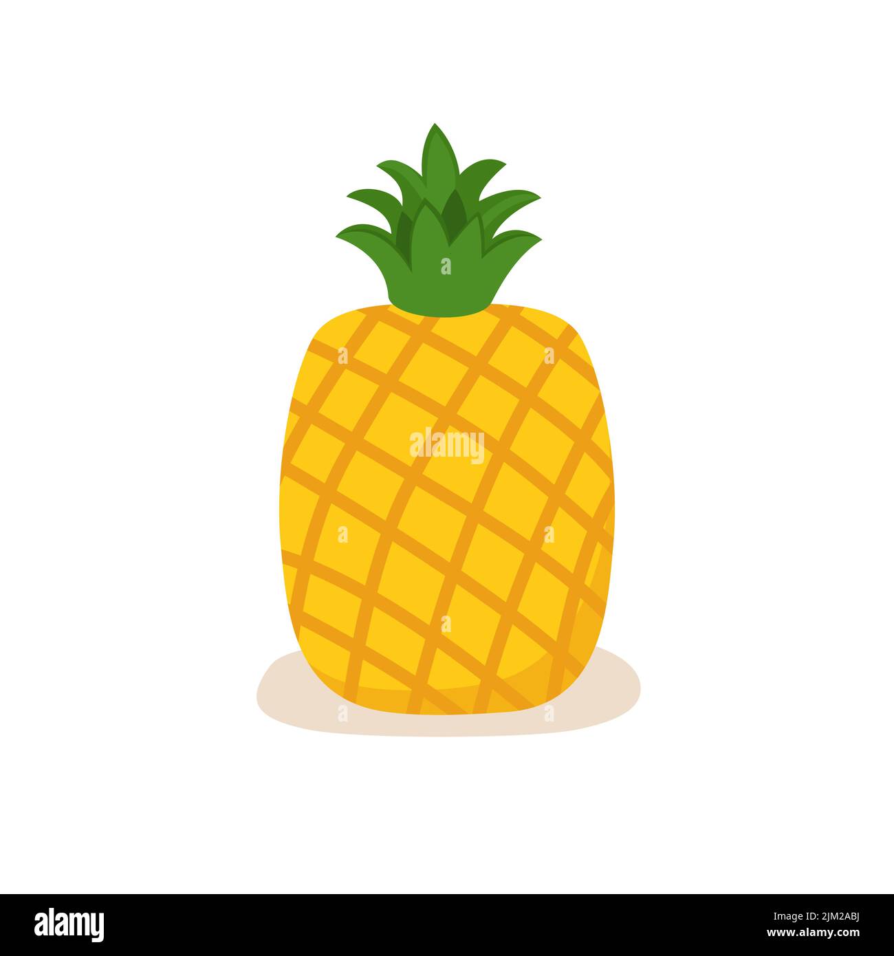 Ananas tropicale dolce estate frutta. illustrazione vettoriale piatta. Illustrazione Vettoriale