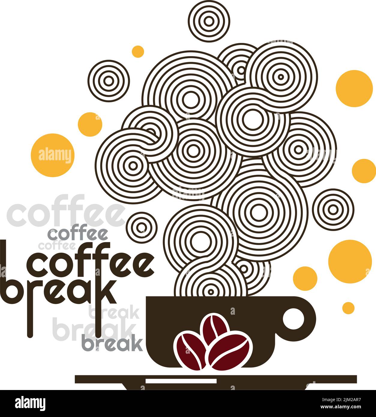 vettore di illustrazione astratta della pausa caffè Illustrazione Vettoriale