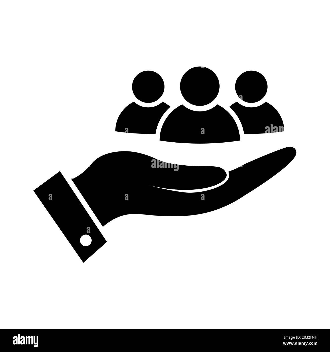 Icona dell'assistenza clienti in piano. Simbolo di aiuto sociale Illustrazione Vettoriale