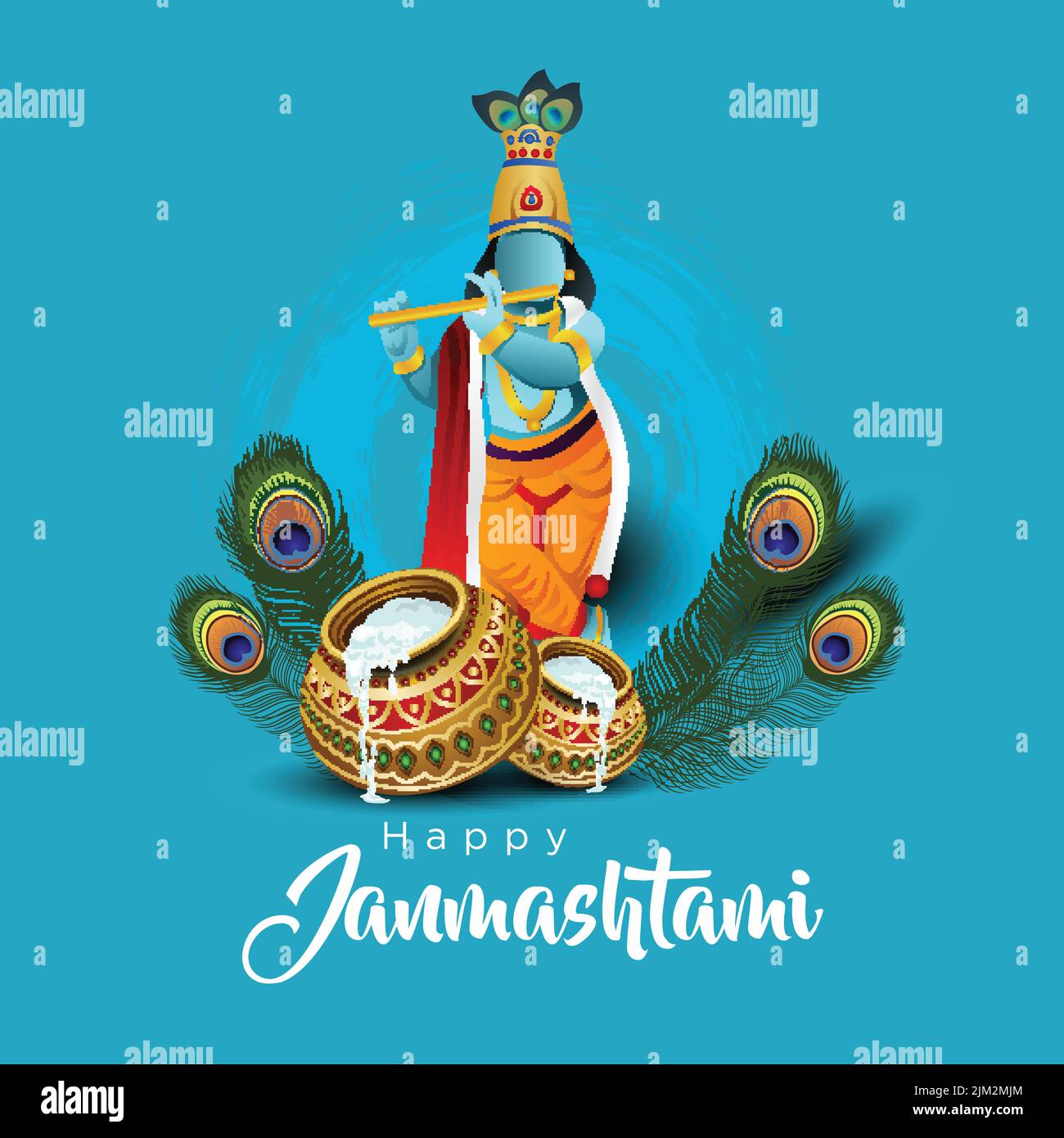 dahi handi festival di shree krishna janmashtami. disegno di illustrazione vettoriale Illustrazione Vettoriale