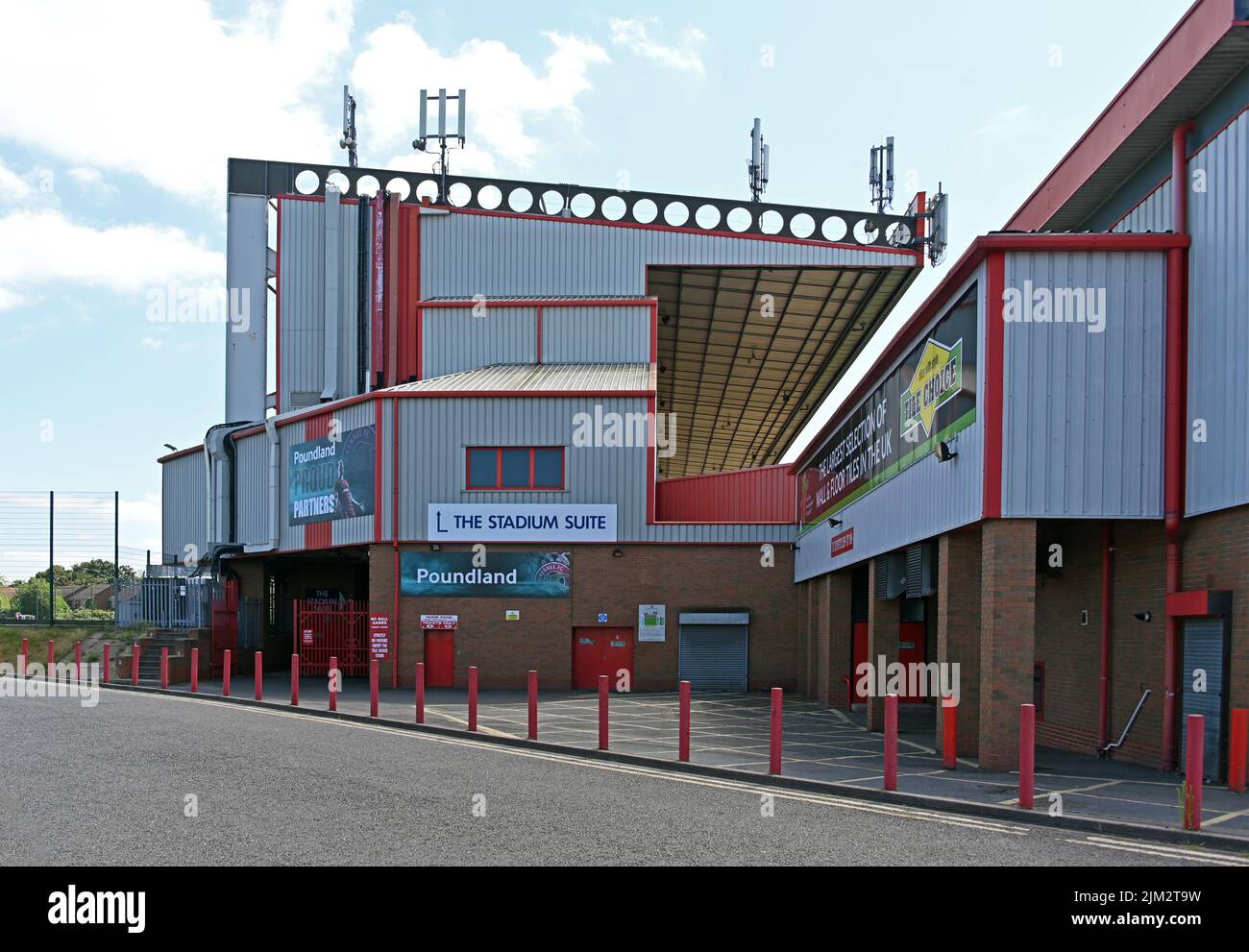 Stadio Bescot Poundland. Walsall Football Club Ground. Walsall, West Midlands, Inghilterra, Regno Unito, Europa. Foto Stock