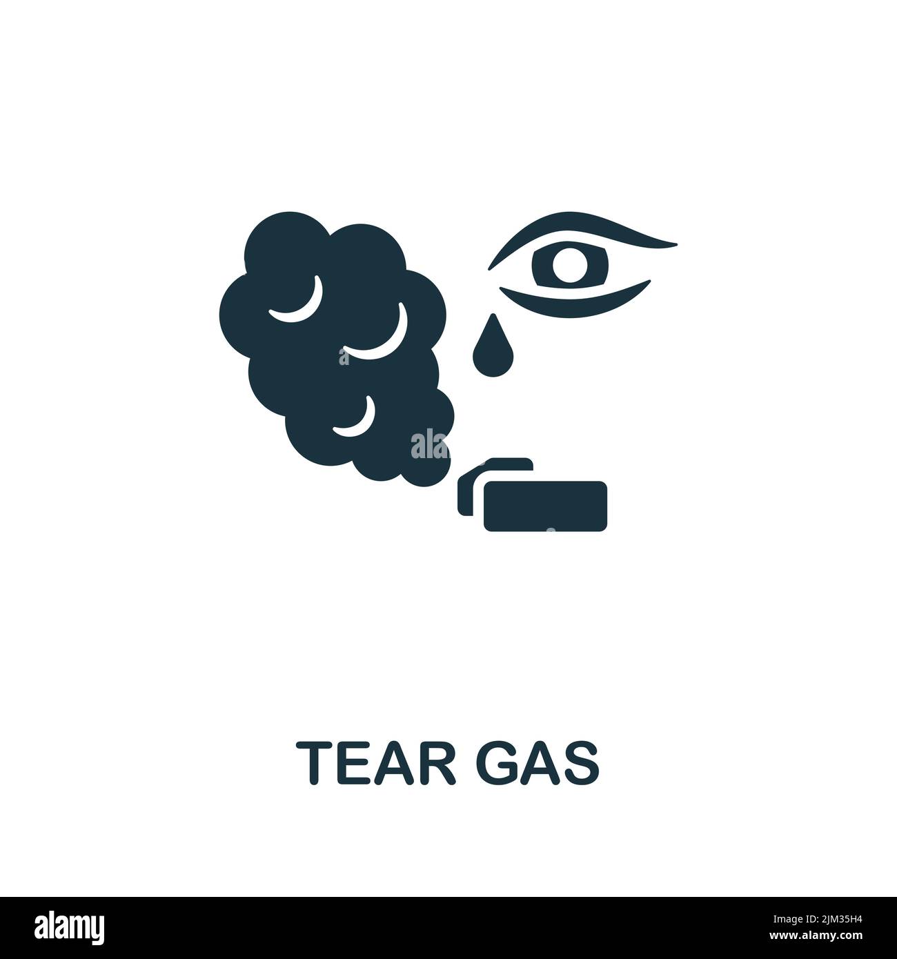 Icona gas lacrimogeno. Icona di protesta di linea semplice monocromatica per modelli, web design e infografica Illustrazione Vettoriale