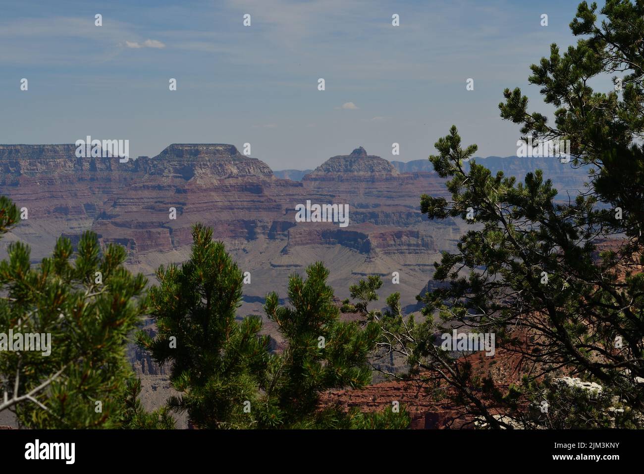 La splendida vista delle enormi formazioni rocciose nel Parco Nazionale del Grand Canyon. Arizona, Stati Uniti. Foto Stock