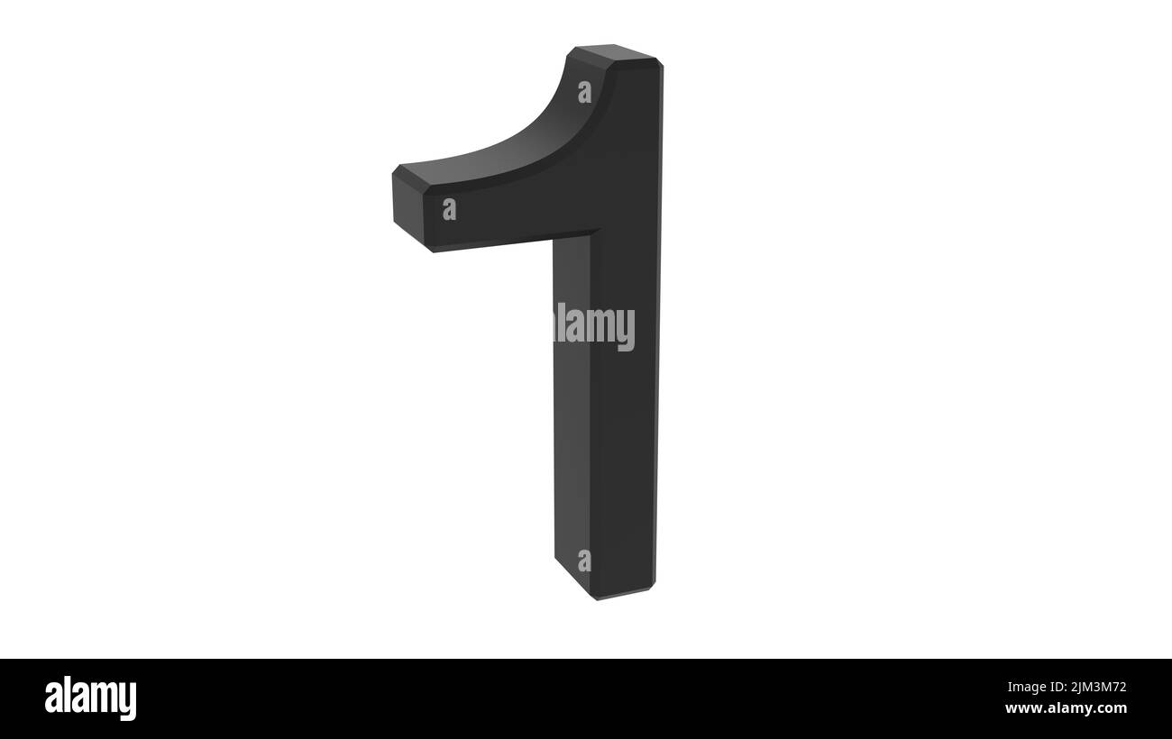 1 numero uno oro argento 3d vetro cristallo anniversario rendere illustrazione Foto Stock