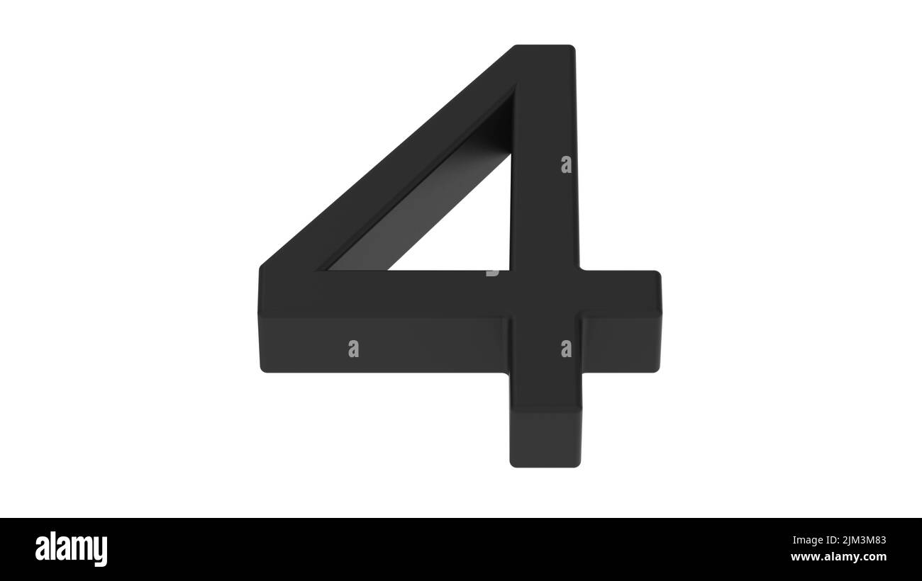 numero 4 quattro oro argento 3d vetro cristallo anniversario rendere illustrazione Foto Stock