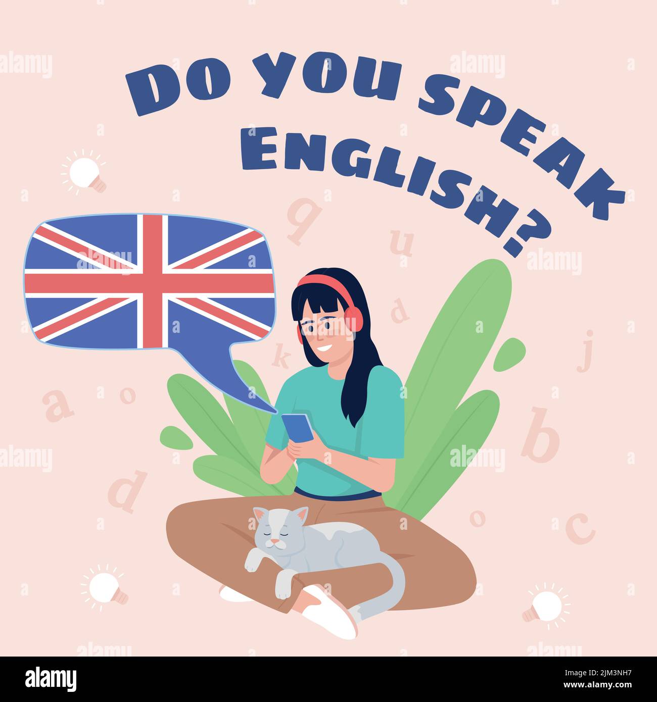 Parla il modello di scheda inglese Illustrazione Vettoriale