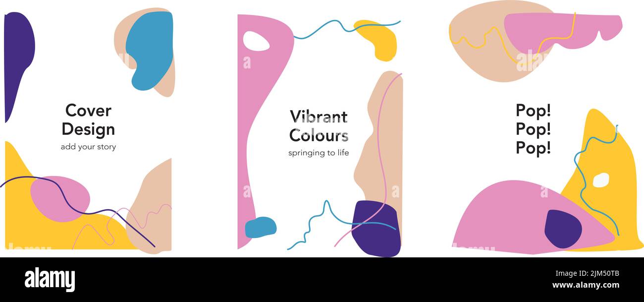 Un'illustrazione digitale di un modello di copertina astratto e colorato Illustrazione Vettoriale