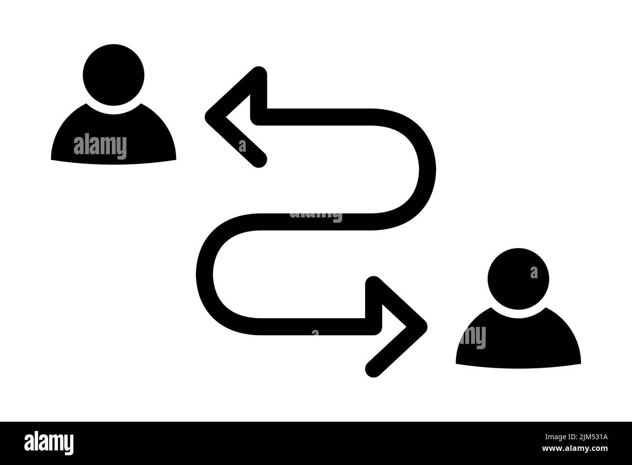 Comunicazione tra persone icona in stile piatto Illustrazione Vettoriale