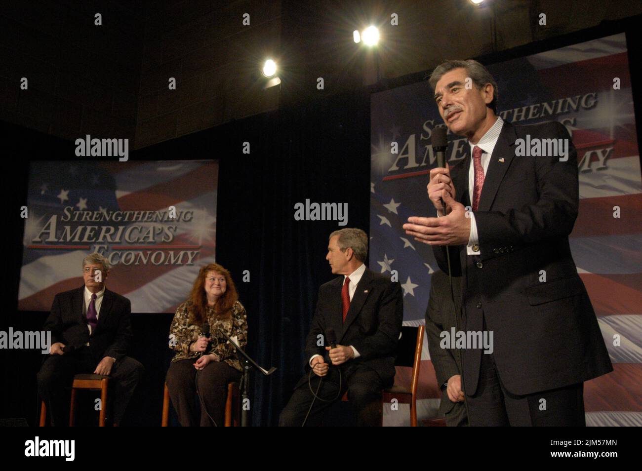 Ufficio del Segretario - azione di classe riforma evento con IL PRESIDENTE GEORGE W. BUSH Foto Stock