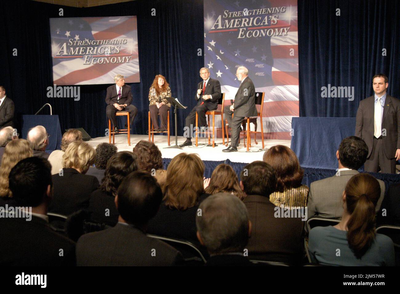 Ufficio del Segretario - azione di classe riforma evento con IL PRESIDENTE GEORGE W. BUSH Foto Stock
