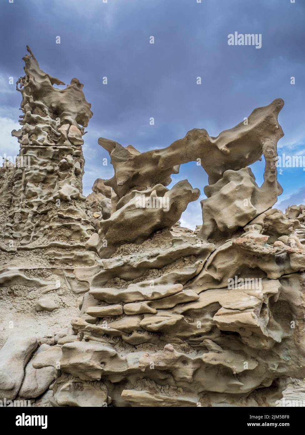 Formazioni rocciose, Fantasy Canyon vicino a Vernal, Utah. Foto Stock