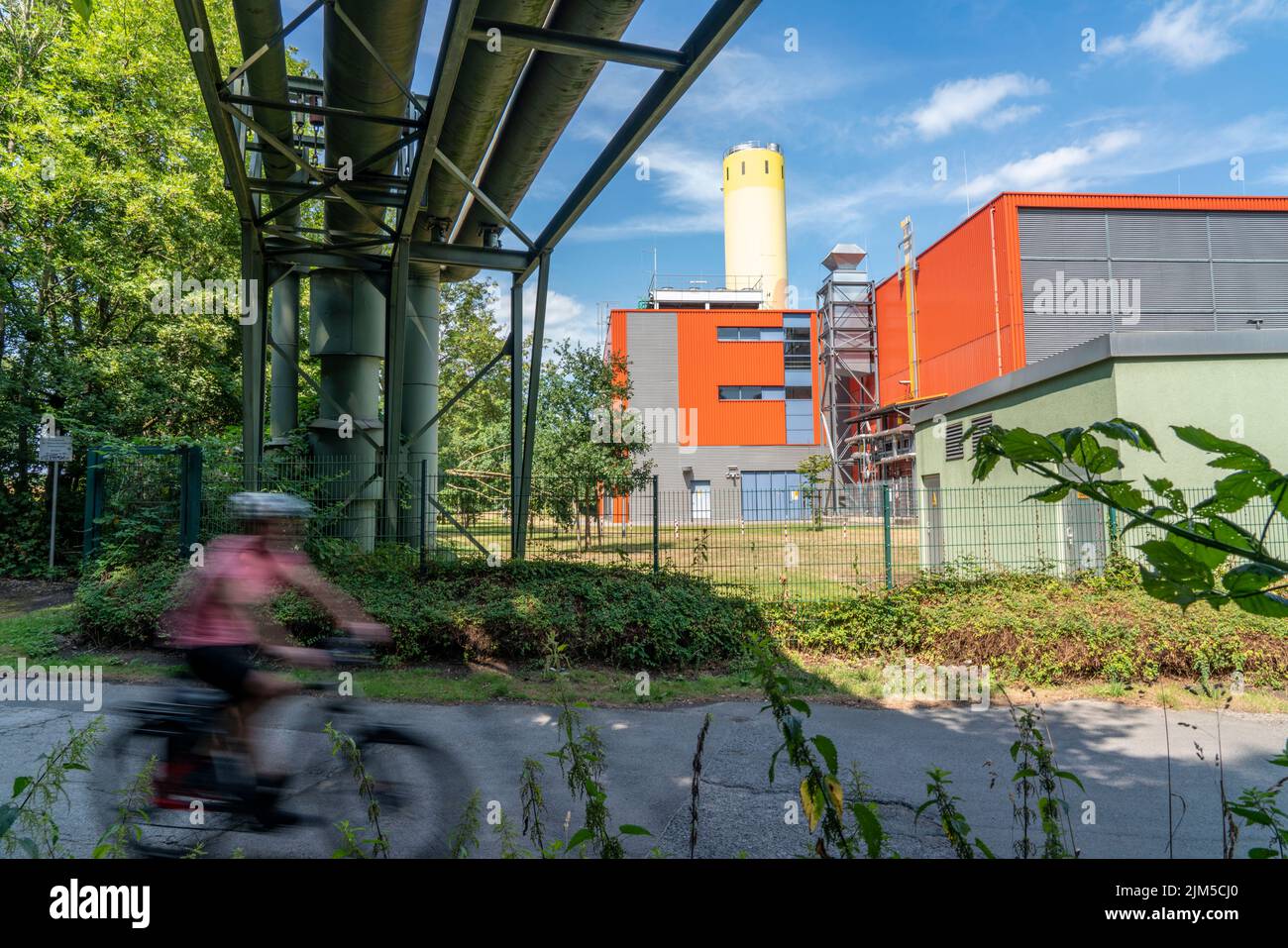 Heizkraftwerk Hiltrop, der Stadtwerke Bochum, erdgasbetriebenes Heizkraftwerk, das als gas-und-Dampf-Kombikraftwerk gebaut ist, das Kraftwerk versorg Foto Stock