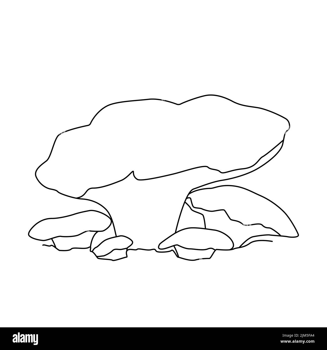 Disegno a fungo. Tatuaggio di funghi dettagliato in linea stile d'arte. Clip art. Bianco e nero Illustrazione Vettoriale