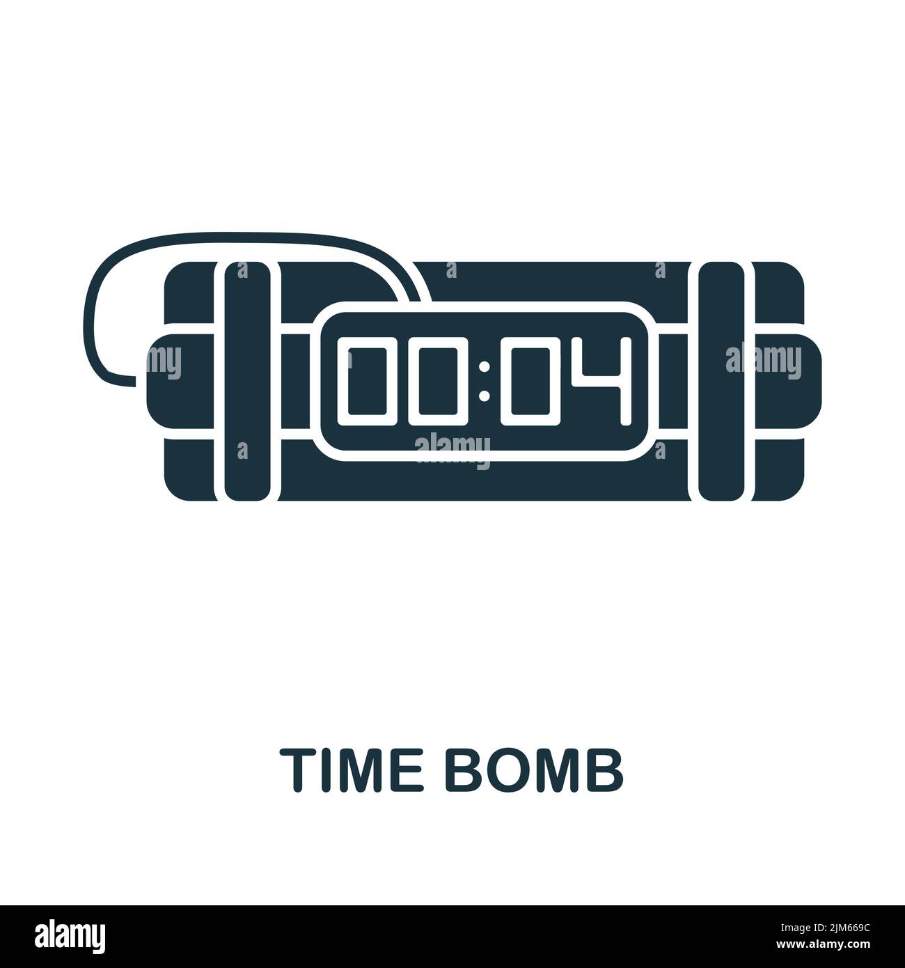 Icona Time Bomb. Icona di arma a linea semplice monocromatica per modelli, web design e infografica Illustrazione Vettoriale