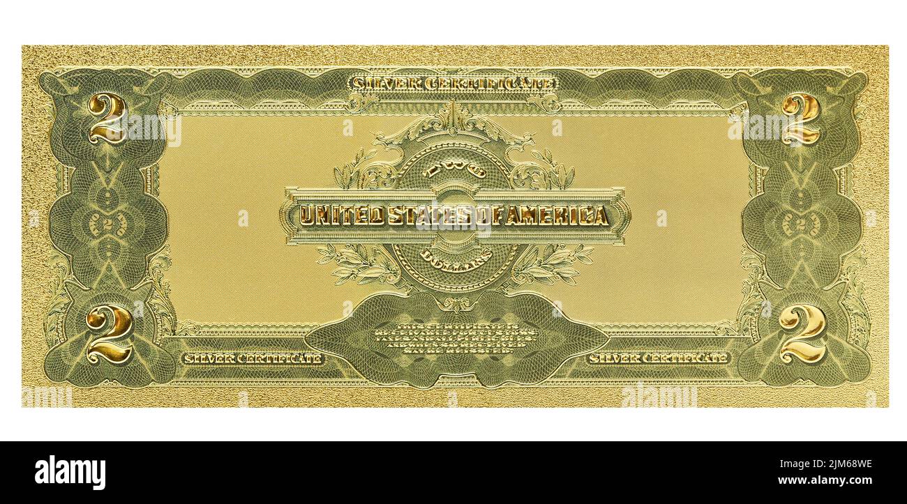 Il lato opposto di un certificato d'argento da 1899 dollari Foto Stock