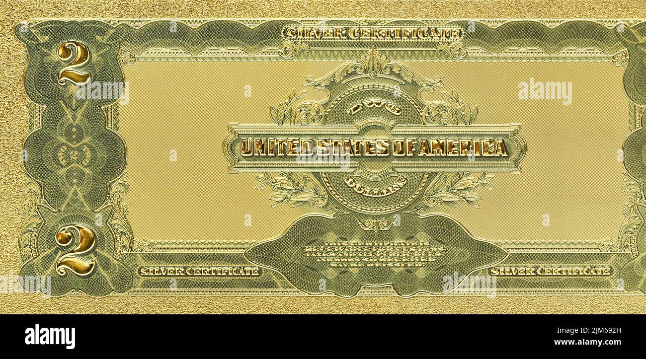 Il certificato d'argento con l'iscrizione degli Stati Uniti. Foto Stock