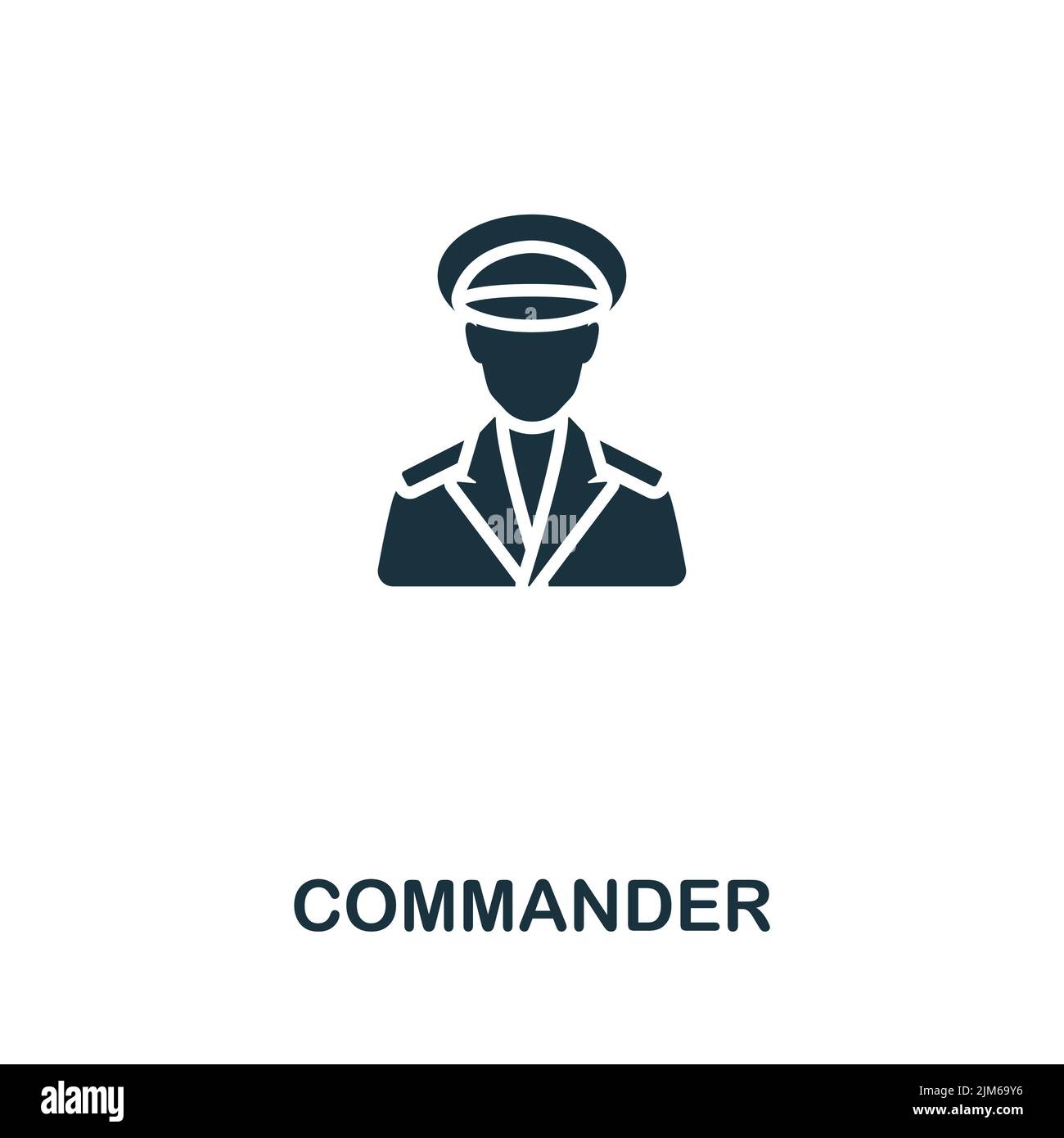 Icona Commander. Icona monocromatica Simple Line War per modelli, web design e infografiche Illustrazione Vettoriale