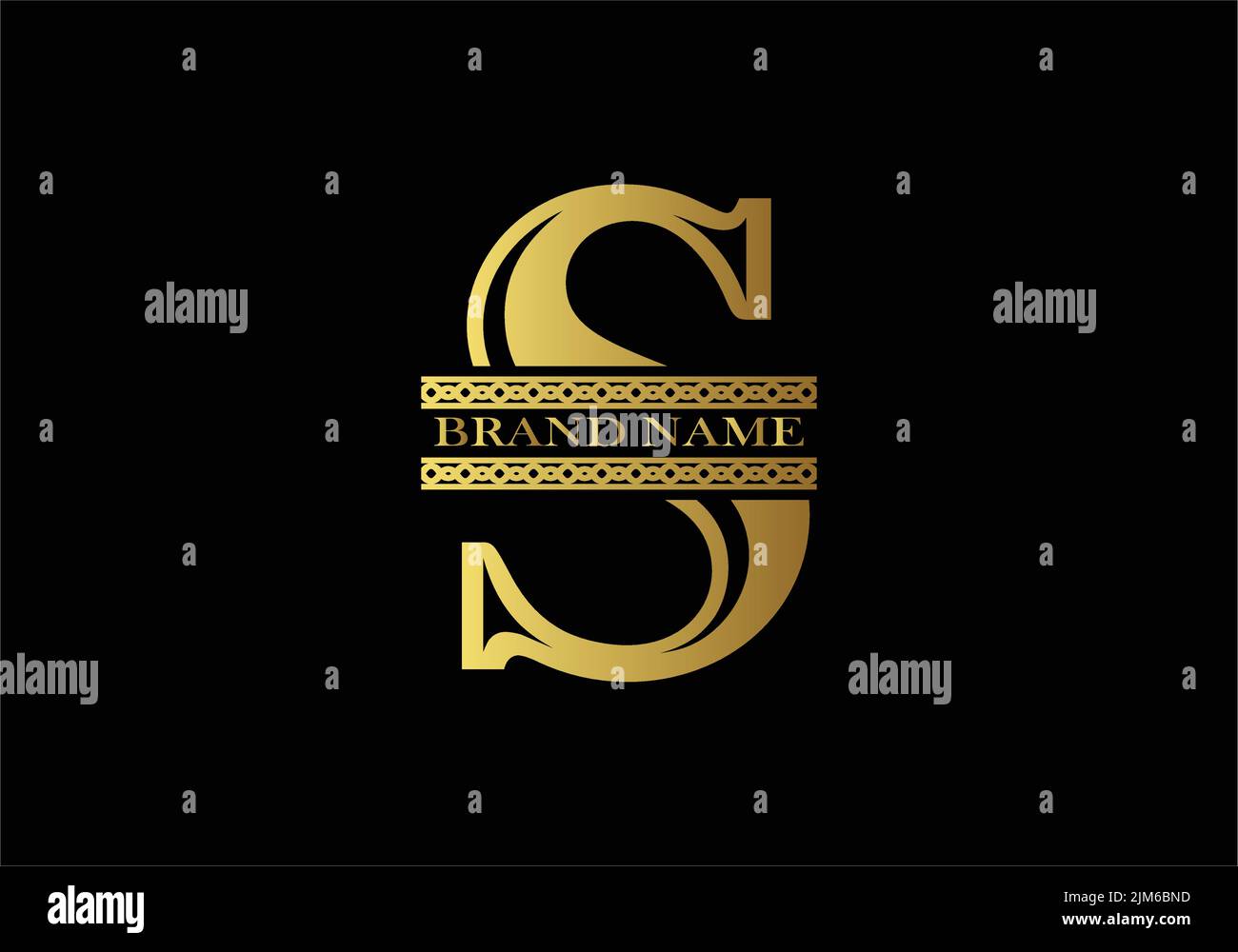 Lettera astratta S logo design, oro, industria della bellezza, e il logo della moda. Cosmetic business, spa salons. yoga, società di medicina, e cliniche, Illustrazione Vettoriale