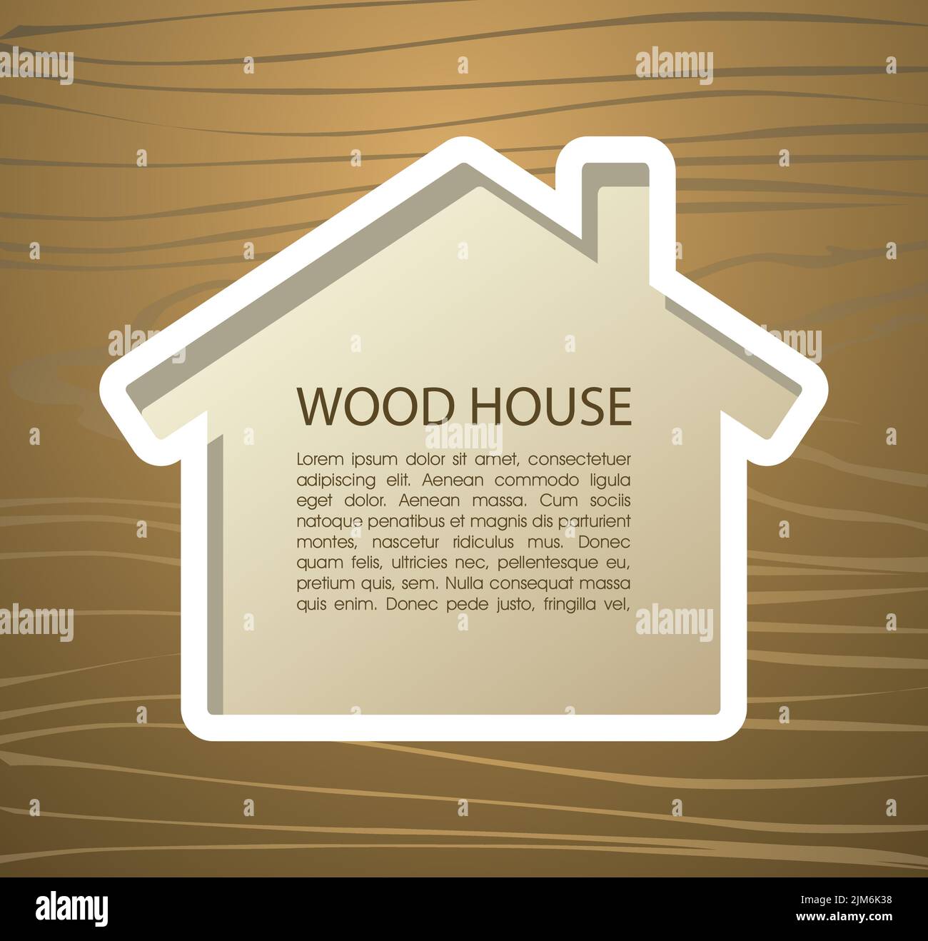 Wood House Vector Concept. Design di banner Illustrazione Vettoriale