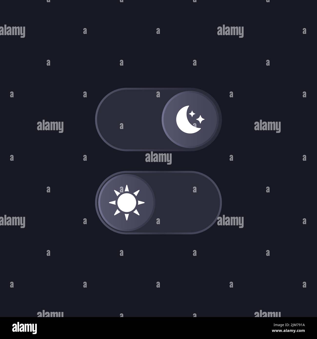 modalità scura e modalità luminosa, design vettoriale Illustrazione Vettoriale