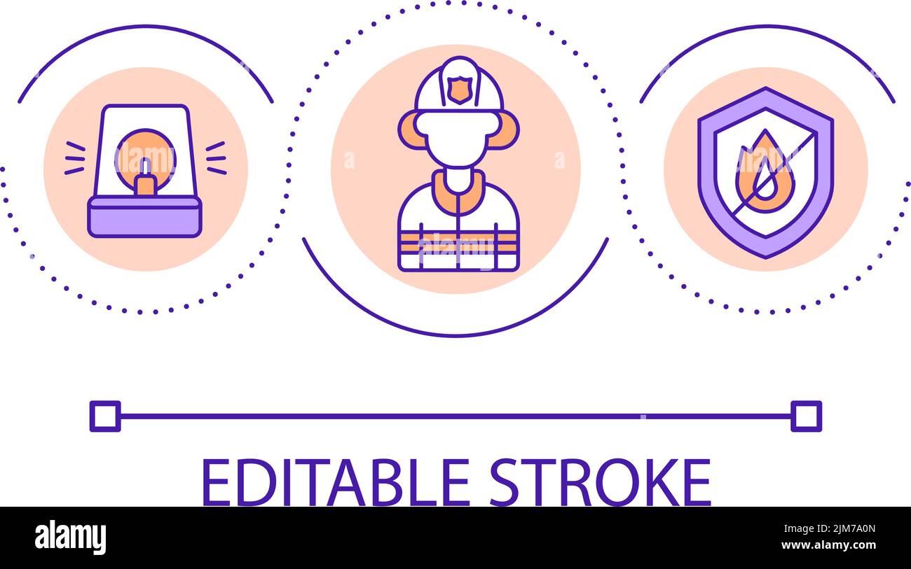 Chiamata per icona di concetto di loop di vigili del fuoco Illustrazione Vettoriale