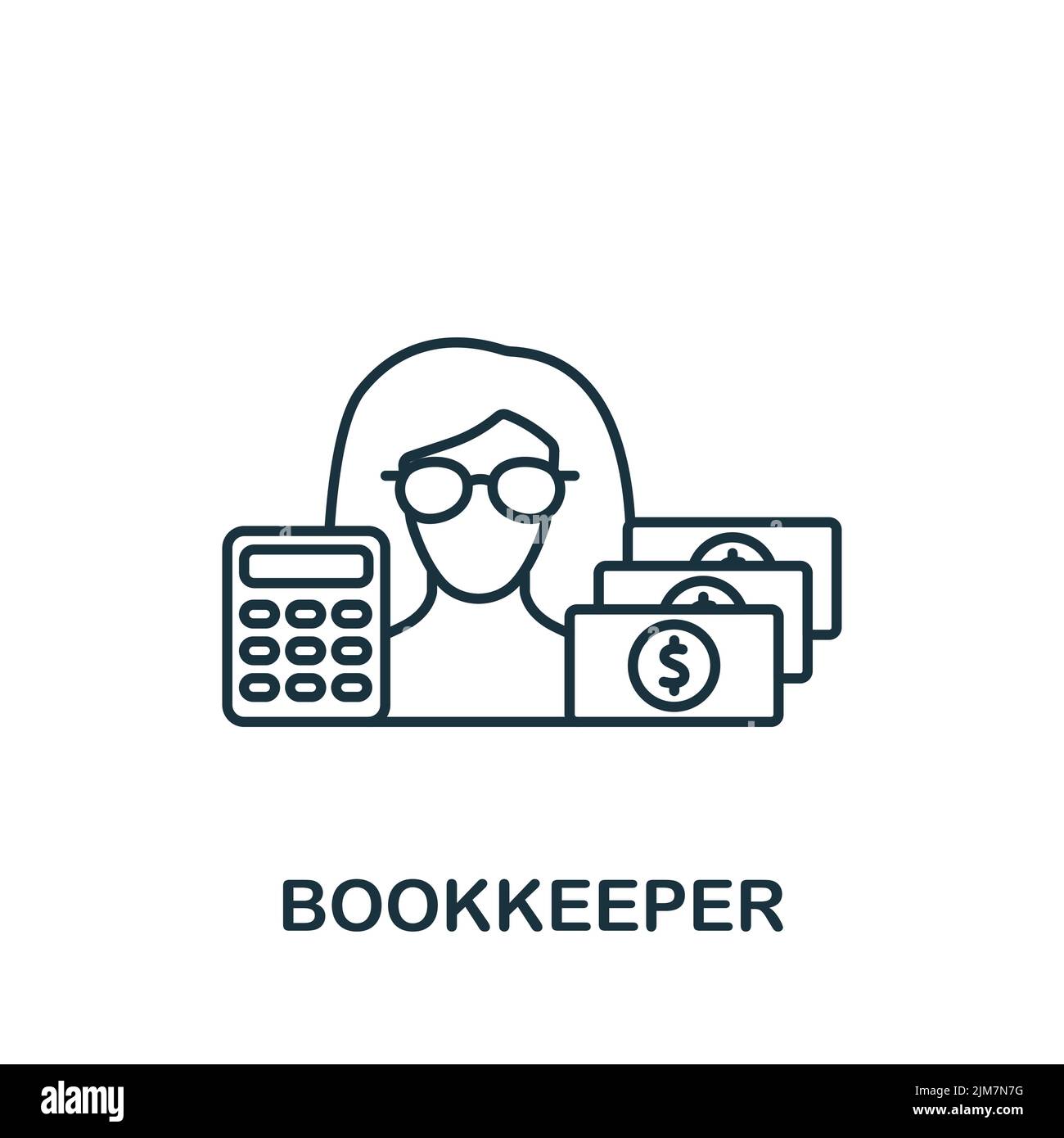 Icona del bookkeeper. Icona contabilità semplice monocromatica per modelli, web design e infografiche Illustrazione Vettoriale Icona del bookkeeper. Icona contabilità semplice monocromatica per modelli, web design e infografiche Illustrazione Vettoriale