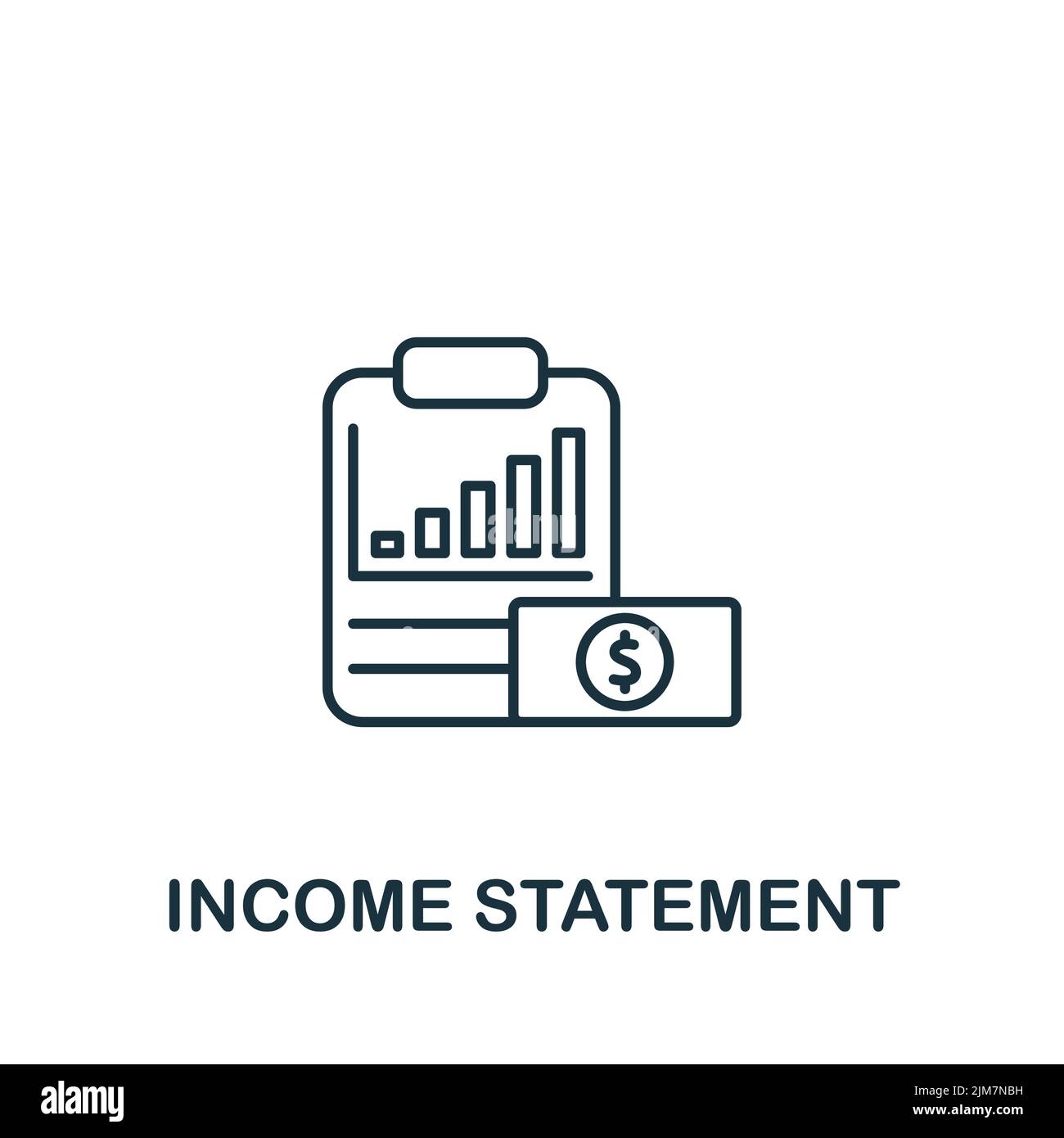 Icona conto economico. Icona contabilità semplice monocromatica per modelli, web design e infografiche Illustrazione Vettoriale