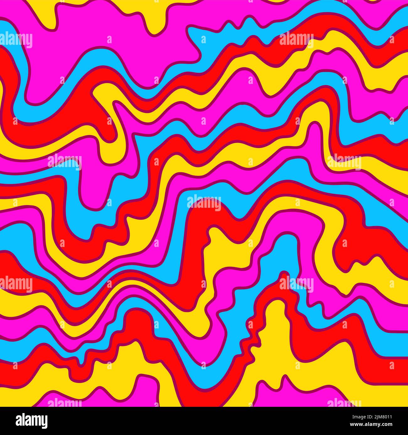 Linee psichedeliche. Illustrazione cartoon del doodle vettoriale. Trippy, lsd, ACID Lines ART Concept Illustrazione Vettoriale