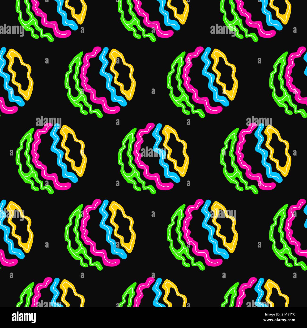 Modello senza giunture con virgoletta acida. Disegno vettoriale di cartoni animati a mano. ACID text print,trippy,lsd,psichedelico wallpaper pattern seamless concept Illustrazione Vettoriale