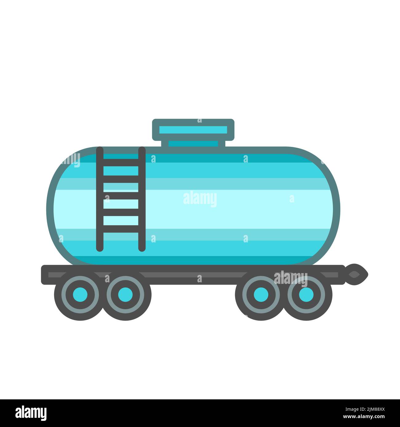 Stoccaggio e trasporto di olio in serbatoi per ferrovia. Illustrazione del logo vettoriale in stile piatto Illustrazione Vettoriale