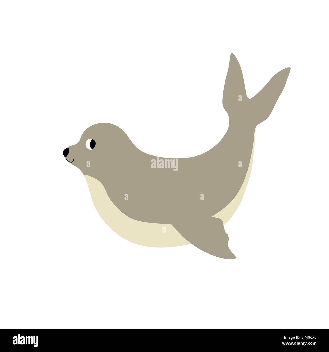Carino vettore oceano illustrazione con Seal.Underwater cartoon creature.Marine Animals.cute bambino disegno per tessuto, abbigliamento, libro, cartolina Illustrazione Vettoriale