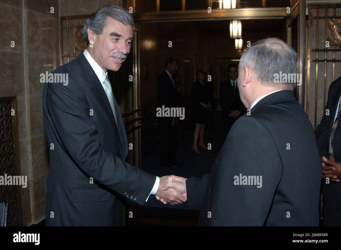 Ufficio del Segretario (Carlos Gutierrez) - primo Ministro polacco Jaroslaw Kaczynski Foto Stock