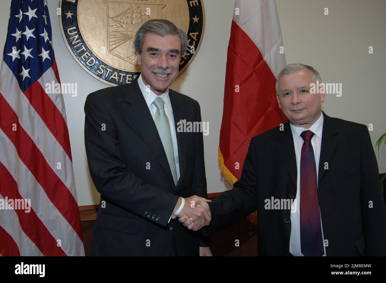 Ufficio del Segretario (Carlos Gutierrez) - primo Ministro polacco Jaroslaw Kaczynski Foto Stock