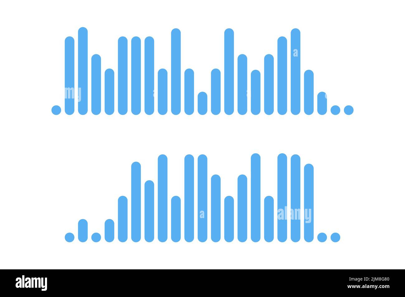 Registrazione del modello di messaggio audio. Elemento UI del record audio per smartphone. Illustrazione vettoriale isolata su sfondo bianco Illustrazione Vettoriale