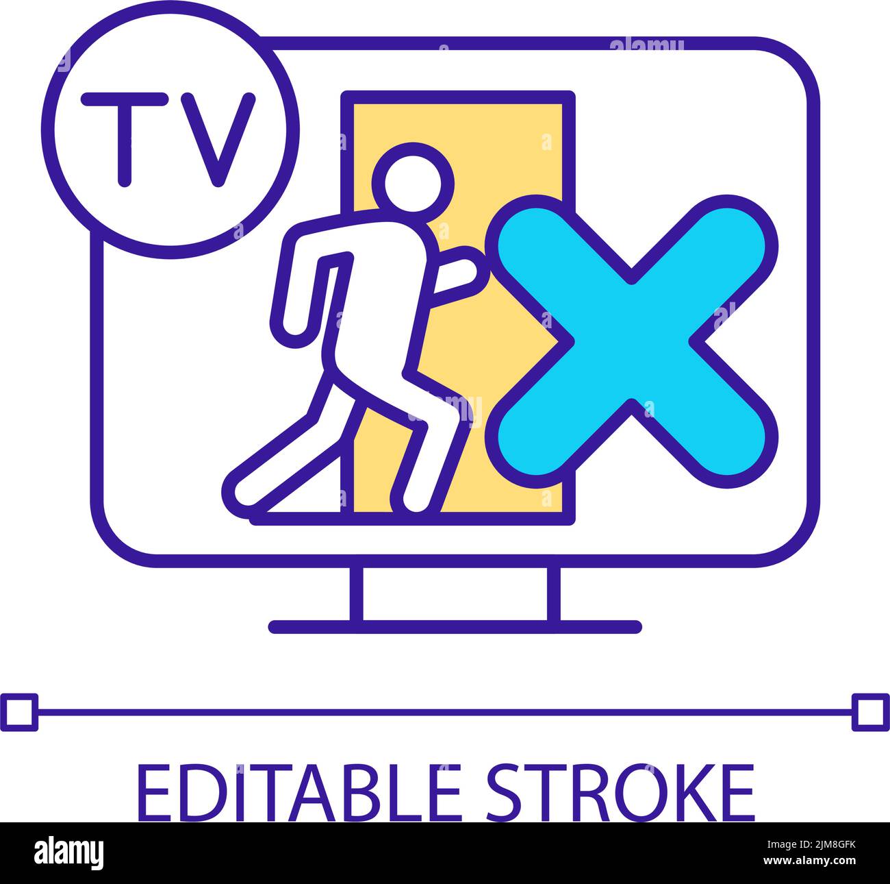 Non giocare Hero durante l'evacuazione di emergenza RGB colore icona Illustrazione Vettoriale